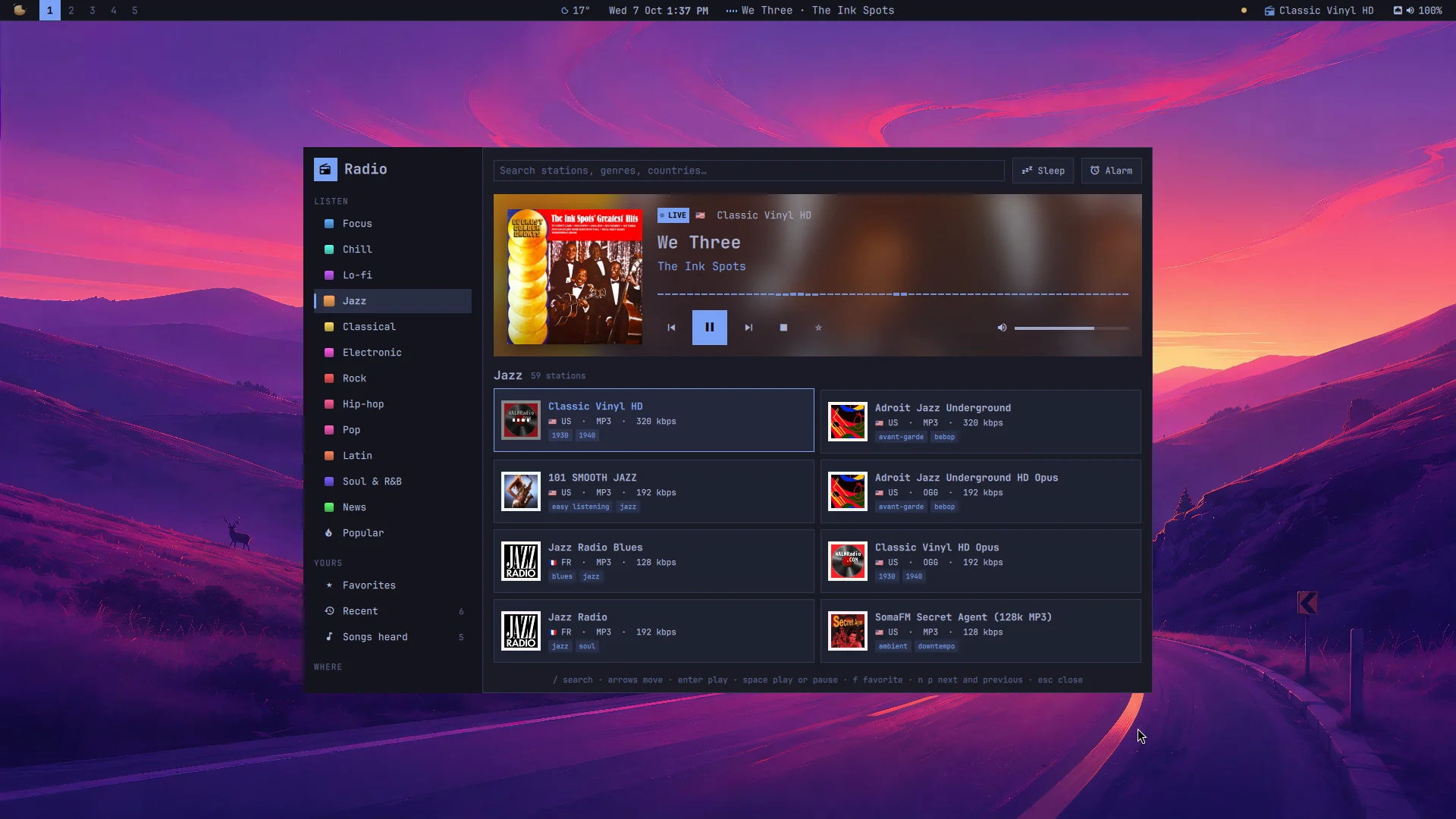 Radio: a screenshot