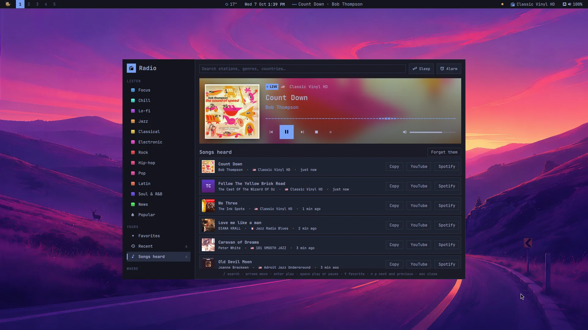 Radio: a screenshot